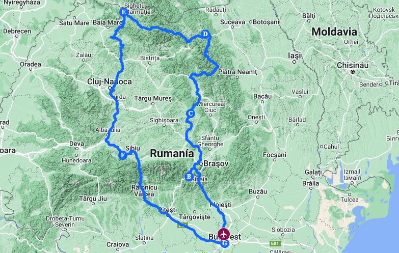 Rumanía mapa