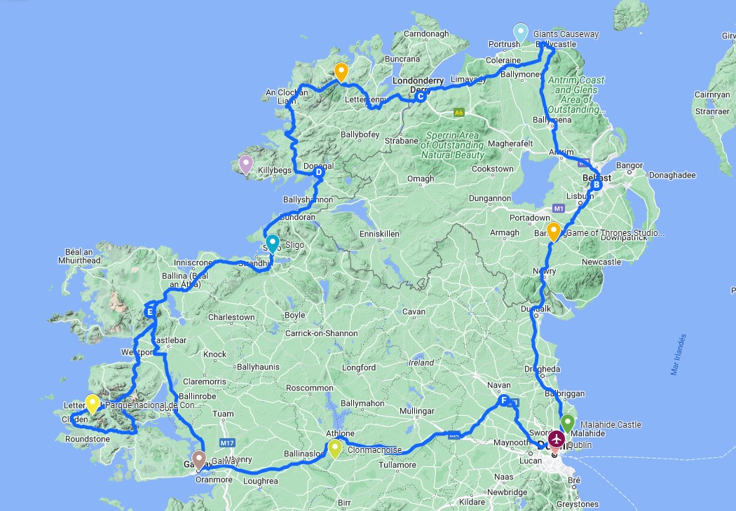 Mapa Norte Irlanda