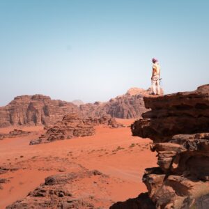 Vista Panorámica del desierto de Wadi Rum en Jordania