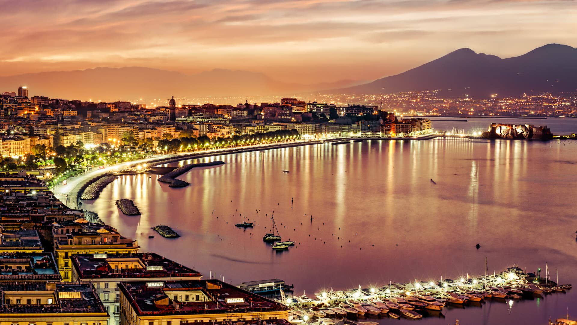 Vista aérea de Nápoles